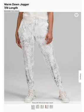 Lululemon Warm Down Jogger Thread Dye White Black